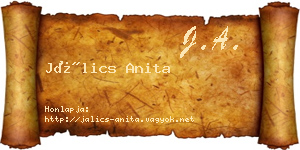 Jálics Anita névjegykártya