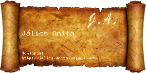Jálics Anita névjegykártya